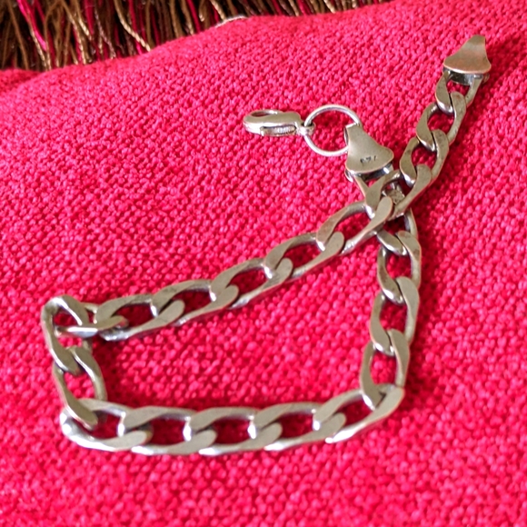 925 STERLING SILVER CURB LINK CHAIN BRACELET - Picture 2 of 7